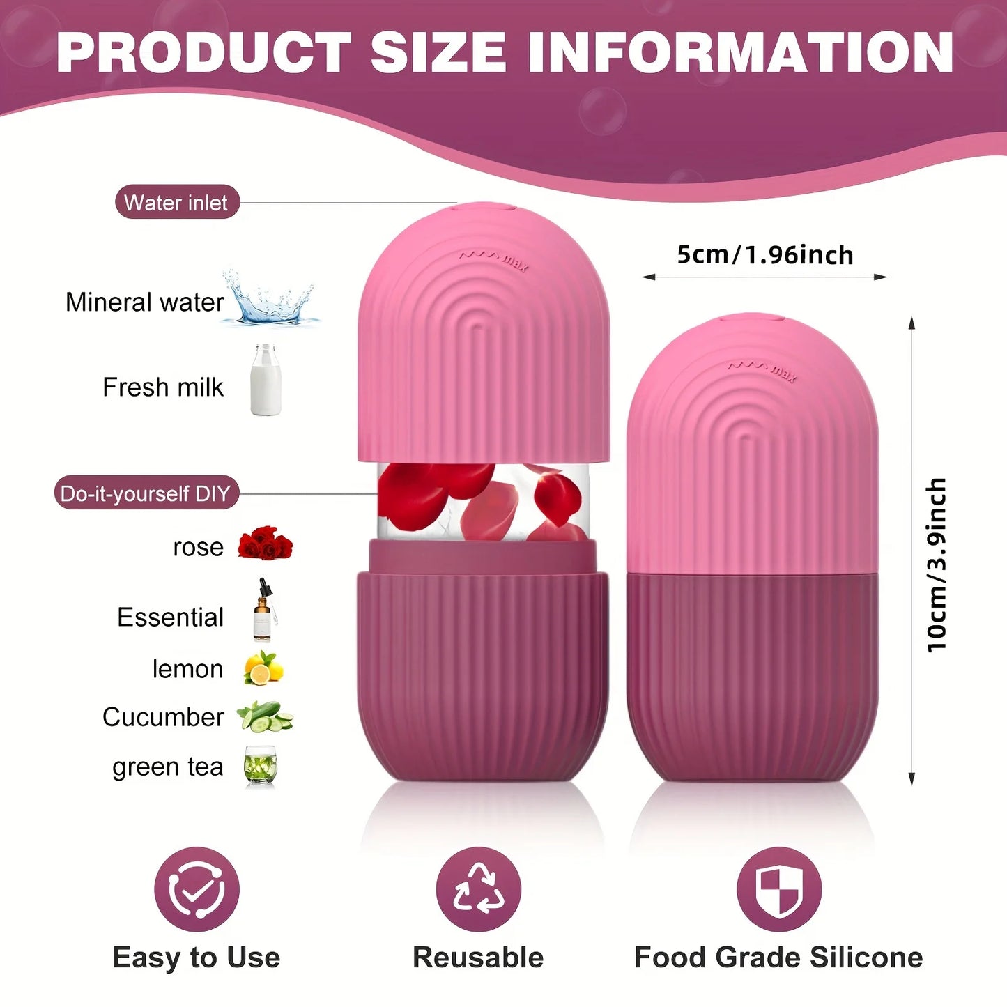 Silicone Face & Eye Ice Roller - Reusable Skin Care Tool