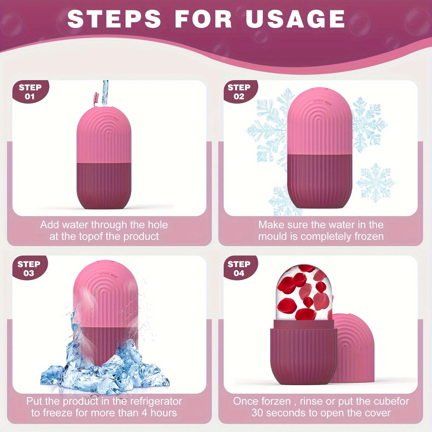 Silicone Face & Eye Ice Roller - Reusable Skin Care Tool